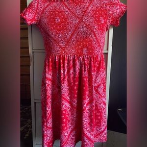 Rue 21 Summer Dress Red White Large Bandana Design